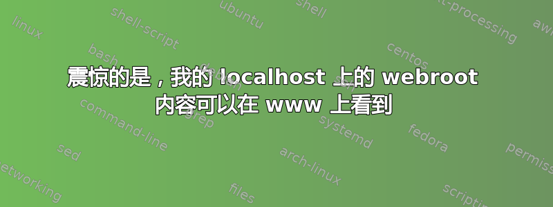 震惊的是，我的 localhost 上的 webroot 内容可以在 www 上看到