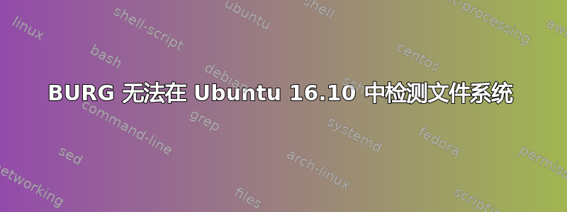 BURG 无法在 Ubuntu 16.10 中检测文件系统