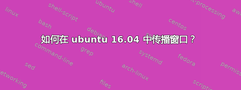 如何在 ubuntu 16.04 中传播窗口？