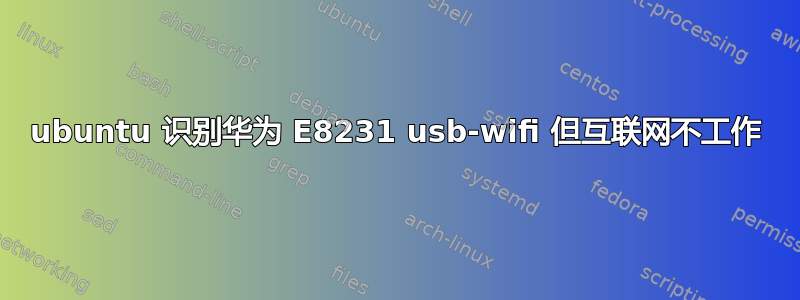 ubuntu 识别华为 E8231 usb-wifi 但互联网不工作