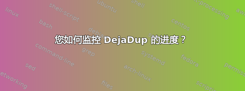 您如何监控 DejaDup 的进度？