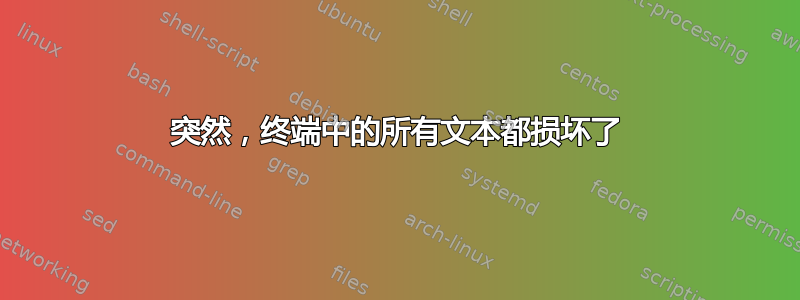 突然，终端中的所有文本都损坏了