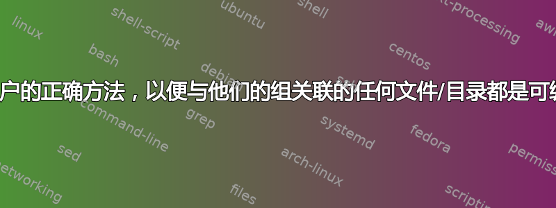 配置用户的正确方法，以便与他们的组关联的任何文件/目录都是可编辑的