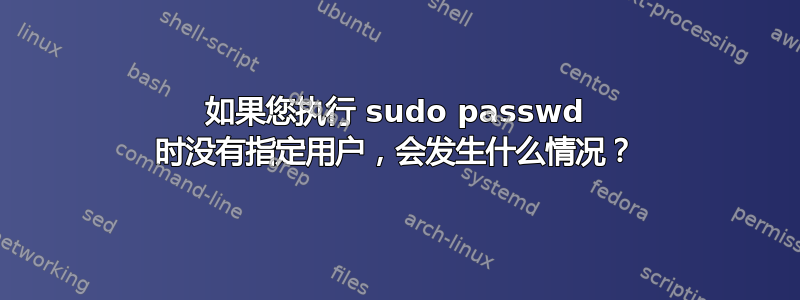 如果您执行 sudo passwd 时没有指定用户，会发生什么情况？