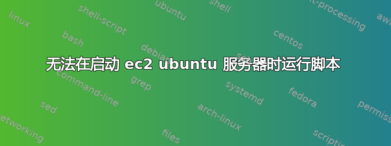 无法在启动 ec2 ubuntu 服务器时运行脚本