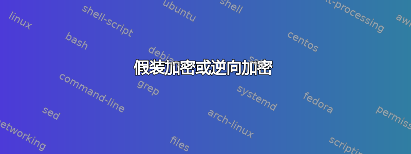 假装加密或逆向加密