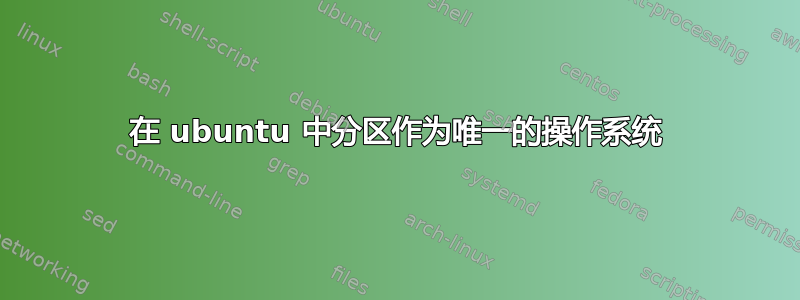 在 ubuntu 中分区作为唯一的操作系统