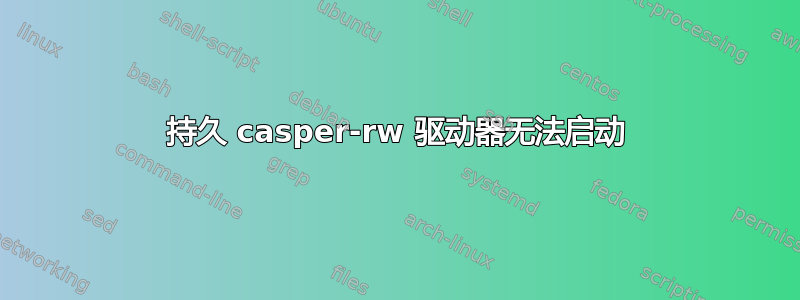 持久 casper-rw 驱动器无法启动