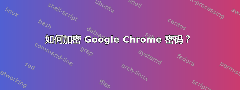 如何加密 Google Chrome 密码？