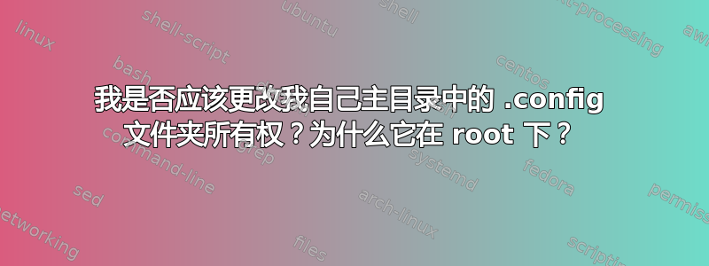 我是否应该更改我自己主目录中的 .config 文件夹所有权？为什么它在 root 下？