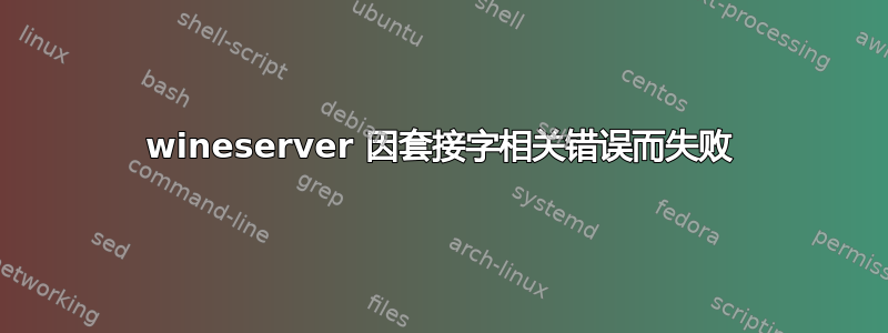 wineserver 因套接字相关错误而失败