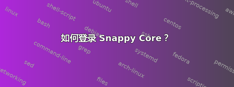 如何登录 Snappy Core？