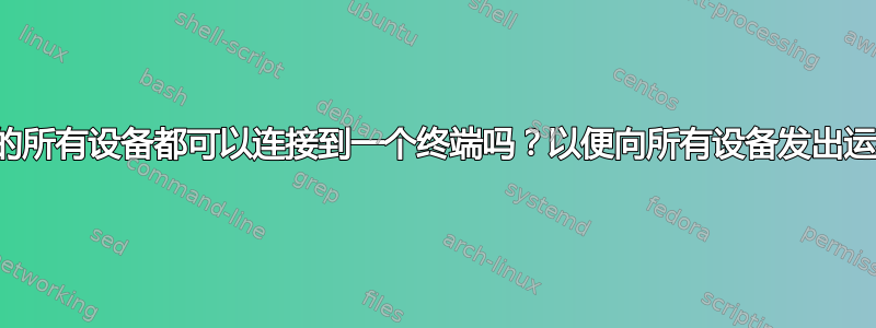 网络上的所有设备都可以连接到一个终端吗？以便向所有设备发出运行命令