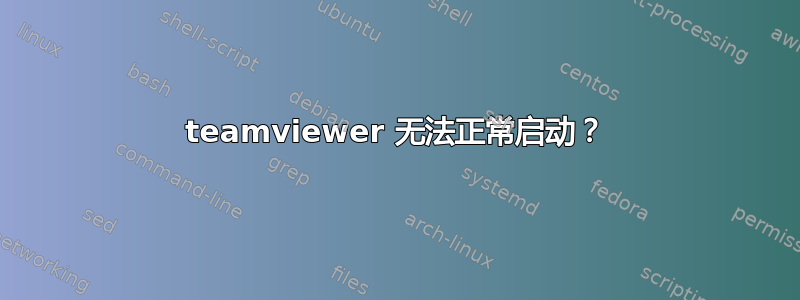 teamviewer 无法正常启动？