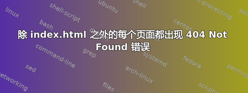 除 index.html 之外的每个页面都出现 404 Not Found 错误