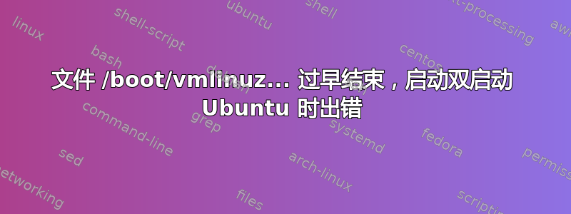 文件 /boot/vmlinuz... 过早结束，启动双启动 Ubuntu 时出错