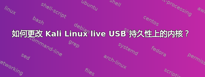 如何更改 Kali Linux live USB 持久性上的内核？