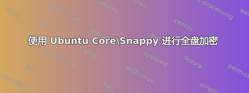 使用 Ubuntu Core\Snappy 进行全盘加密