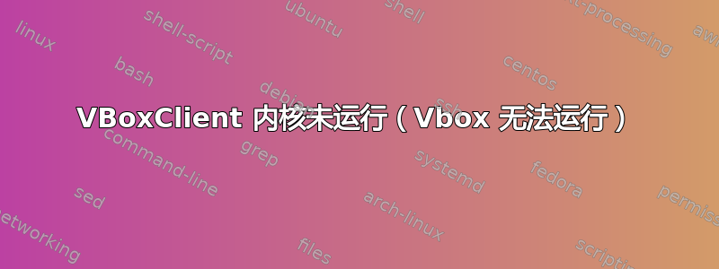 VBoxClient 内核未运行（Vbox 无法运行）