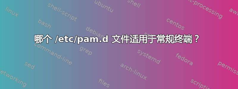 哪个 /etc/pam.d 文件适用于常规终端？