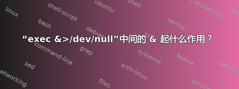 “exec &>/dev/null”中间的 & 起什么作用？