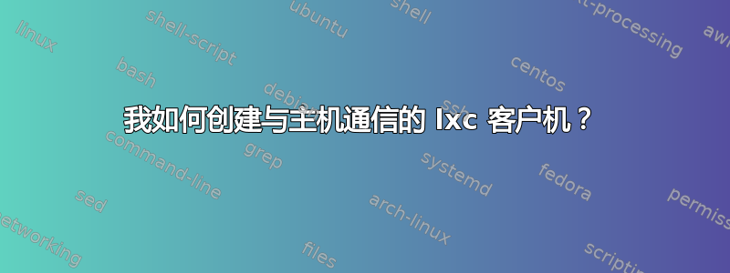 我如何创建与主机通信的 lxc 客户机？