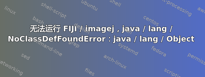 无法运行 FIJI / imagej，java / lang / NoClassDefFoundError：java / lang / Object