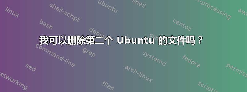 我可以删除第二个 Ubuntu 的文件吗？