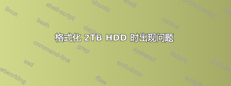 格式化 2TB HDD 时出现问题