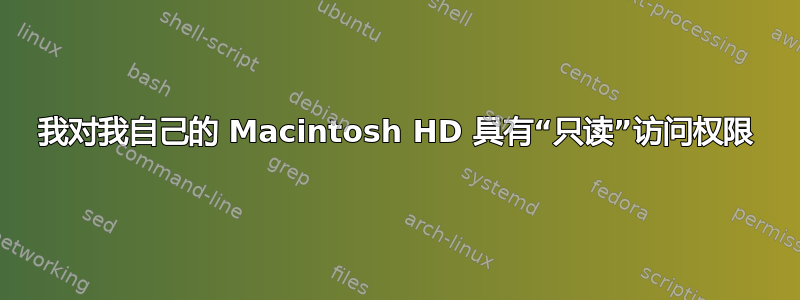 我对我自己的 Macintosh HD 具有“只读”访问权限