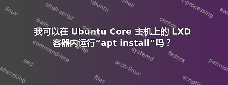 我可以在 Ubuntu Core 主机上的 LXD 容器内运行“apt install”吗？