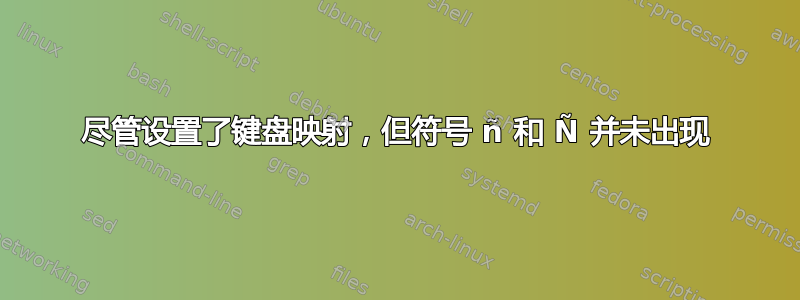 尽管设置了键盘映射，但符号 ñ 和 Ñ 并未出现