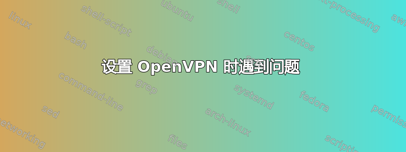 设置 OpenVPN 时遇到问题