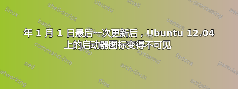 2017 年 1 月 1 日最后一次更新后，Ubuntu 12.04 上的启动器图标变得不可见