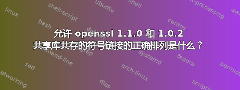 允许 openssl 1.1.0 和 1.0.2 共享库共存的符号链接的正确排列是什么？