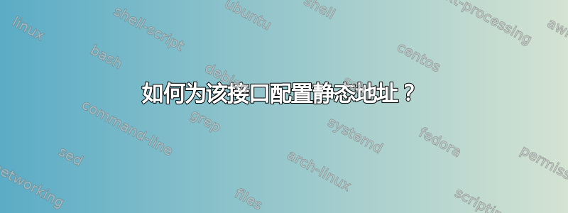 如何为该接口配置静态地址？