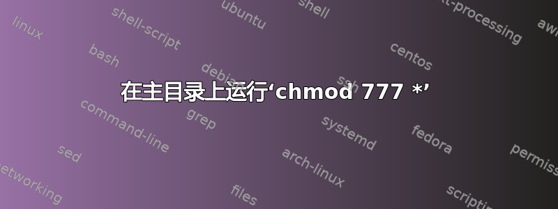 在主目录上运行‘chmod 777 *’