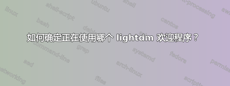 如何确定正在使用哪个 lightdm 欢迎程序？