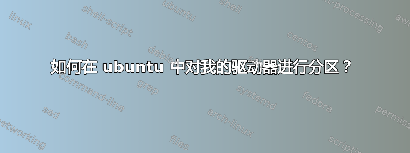 如何在 ubuntu 中对我的驱动器进行分区？