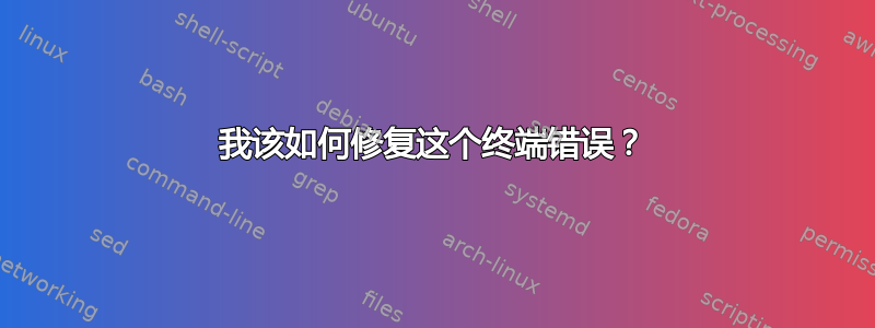 我该如何修复这个终端错误？