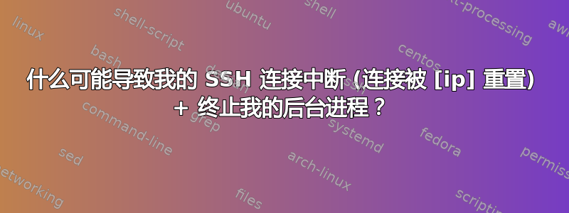 什么可能导致我的 SSH 连接中断 (连接被 [ip] 重置) + 终止我的后台进程？