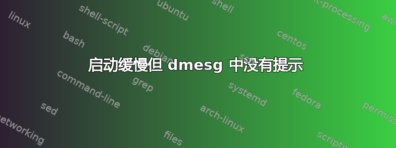 启动缓慢但 dmesg 中没有提示