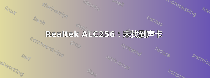 Realtek ALC256：未找到声卡