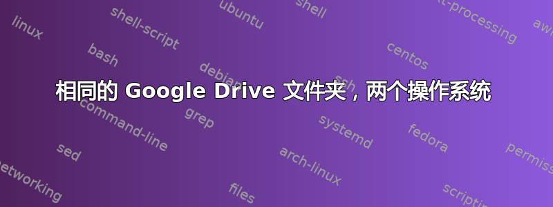 相同的 Google Drive 文件夹，两个操作系统