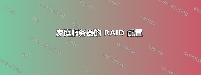 家庭服务器的 RAID 配置