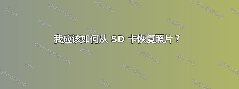 我应该如何从 SD 卡恢复照片？