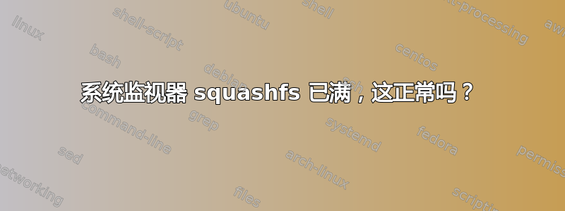 系统监视器 squashfs 已满，这正常吗？