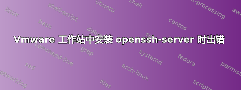 Vmware 工作站中安装 openssh-server 时出错