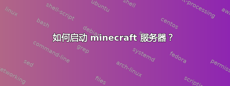 如何启动 minecraft 服务器？