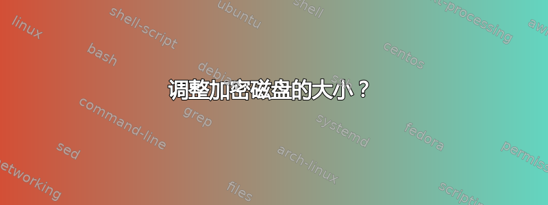 调整加密磁盘的大小？